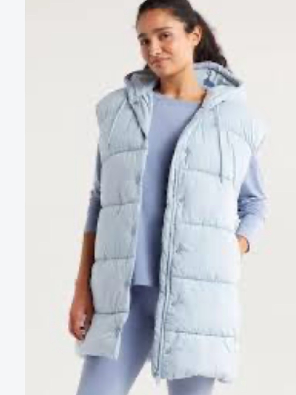 Zella longline hooded puffer vest
